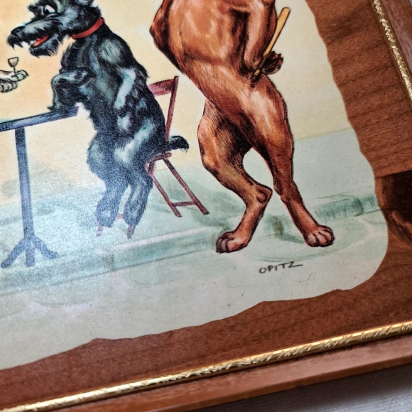 Vintage Antique Dogs Kentley French artwork - Picture 3 of 8